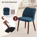 Lot de 2 chaises de salle à manger, chaises de salle à manger rembourrées avec pieds en bois, dossier aile, chaises de cuisine avec coussins épais