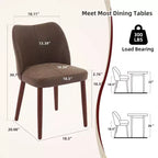 Lot de 2 chaises de salle à manger, chaises de salle à manger rembourrées avec pieds en bois, dossier aile, chaises de cuisine avec coussins épais