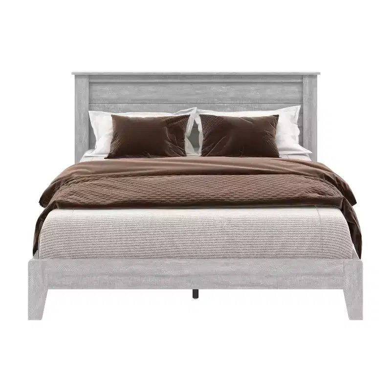Lit Galano Queen Tiena Lencia avec tête de lit Chêne gris poussière