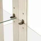 Vitrine en verre éclairée avec étagères réglables - Vitrine élégante à 2 portes et tiroir intégré, ampoule incluse