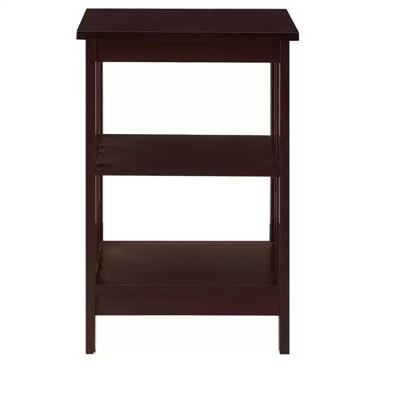 Table d'appoint Belmont de HomeStock avec surface spacieuse et étagères multiples, table d'appoint fonctionnelle pour le rangement de livres, de décorations et d'articles d'usage quotidien
