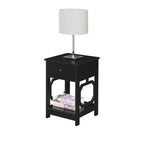 Table d'appoint HomeStock Belmont à 1 tiroir avec motif latéral octogonal, deux étagères et un tiroir coulissant, table d'appoint élégante pour le rangement de la chambre