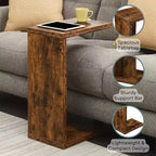 HomeStock Belmont - Table d'appoint contemporaine en forme de C avec accès facile au canapé, design polyvalent à côté d'un fauteuil et style moderne minimaliste
