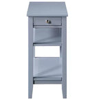 Table d'appoint Belmont HomeStock avec tiroir coulissant, bouton nickel et trois étagères de rangement, table d'appoint de style transitionnel pour salon ou bureau