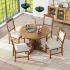 GDFStudio Ford 5 Piece Dining Set with Extendable Table and Upholstered Chairs
