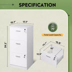 Meuble de classement vertical GALAXHERO à 3 tiroirs en bois avec serrure - Rangement pour bureau à domicile et support d'imprimante pour formats lettre/A4