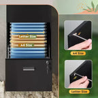 Meuble de classement vertical GALAXHERO à 3 tiroirs en bois avec serrure - Rangement pour bureau à domicile et support d'imprimante pour formats lettre/A4