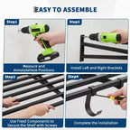Lot de 2 étagères de rangement murales de 60x120 cm pour garage avec crochets, étagères de rangement robustes de 360 kg, organisation des étagères murales de garage