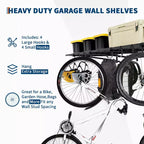 Lot de 2 étagères de rangement murales de 60x120 cm pour garage avec crochets, étagères de rangement robustes de 360 kg, organisation des étagères murales de garage
