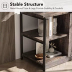 Meuble TV de style industriel/fermier - Meuble multimédia de 65 po et plus avec portes grillagées et étagères ouvertes pour salon