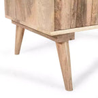 Meuble d'appoint ModernLuxe avec 2 tiroirs, buffet de rangement en bois de manguier à grain naturel
