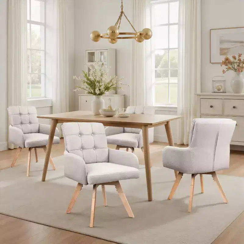 Chaises de salle à manger pivotantes en tissu Art Leon, lot de 2