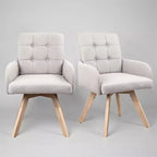 Art Leon Fabric Swivel Dining Chairs, Set of 2
