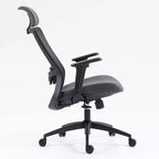 Chaise de bureau Okak à dossier haut, chaise de bureau avec appui-tête et roulettes, chaise de bureau en maille pour le bureau, le bureau ou la salle de lecture