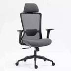 Chaise de bureau Okak à dossier haut, chaise de bureau avec appui-tête et roulettes, chaise de bureau en maille pour le bureau, le bureau ou la salle de lecture