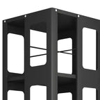Étagère tournante Okak tout acier avec roues à 360°, étagères de rangement à 4 niveaux, organisateur de rangement pour le salon, le couloir, le bureau