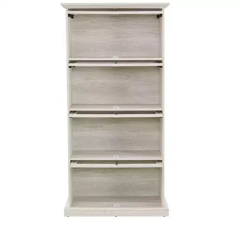 Étagère Okak, Étagère de rangement à 4 niveaux, Bibliothèque haute pour livres et CD, Organiseur de rangement pour salon, couloir, bureau