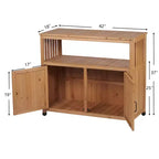 Meuble de rangement Okak avec établi de jardinage, meuble de cuisine avec 2 portes et 2 étagères, meuble bas pour salon, salle à manger, cuisine