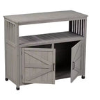 Meuble de rangement Okak avec établi de jardinage, meuble de cuisine avec 2 portes et 2 étagères, meuble bas pour salon, salle à manger, cuisine
