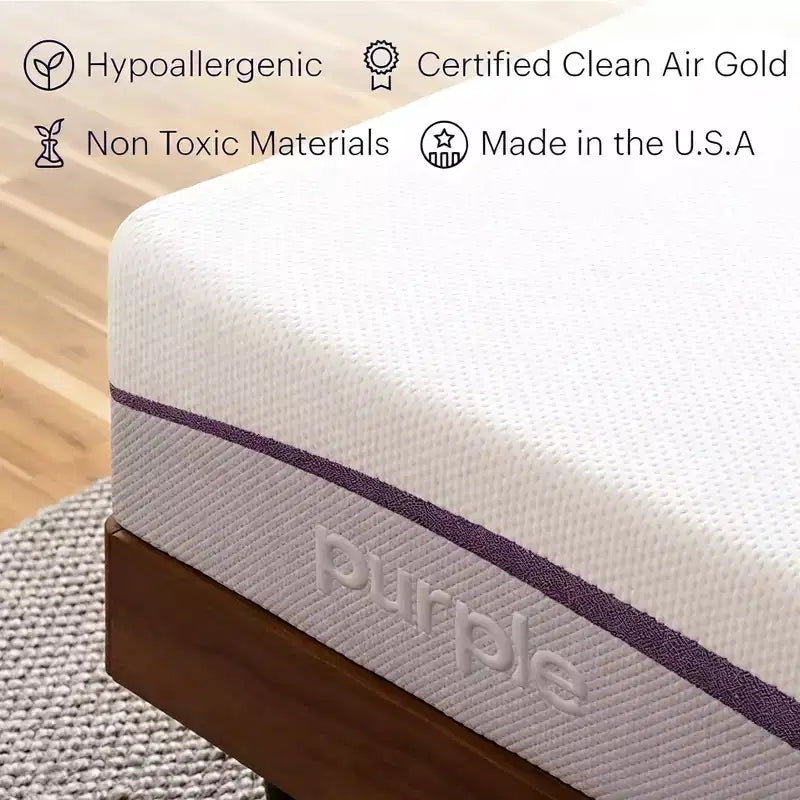 Le matelas en mousse à gel Purple Mattress 9.25 Medium avec 2 grilles GelFlex, blanc