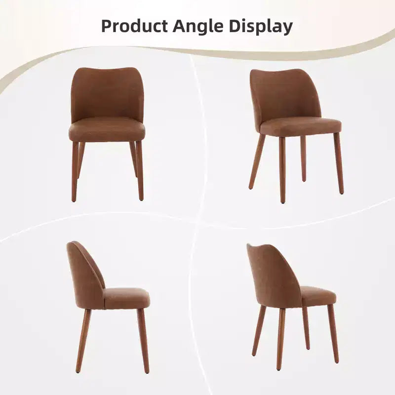 COZONY Lot de 2 chaises de salle à manger en lin, chaises d'appoint rembourrées en tissu avec dossier ailé, coussins épais et pieds en bois pour salle à manger, salon
