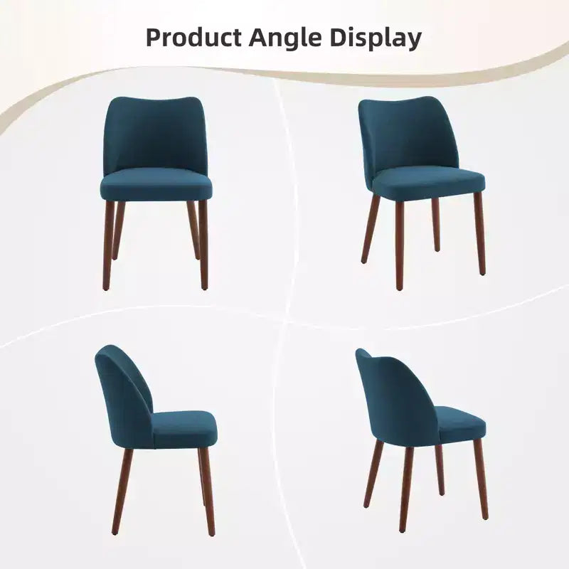 COZONY Lot de 2 chaises de salle à manger en lin, chaises d'appoint rembourrées en tissu avec dossier ailé, coussins épais et pieds en bois pour salle à manger, salon