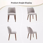 COZONY Lot de 2 chaises de salle à manger en lin, chaises d'appoint rembourrées en tissu avec dossier ailé, coussins épais et pieds en bois pour salle à manger, salon