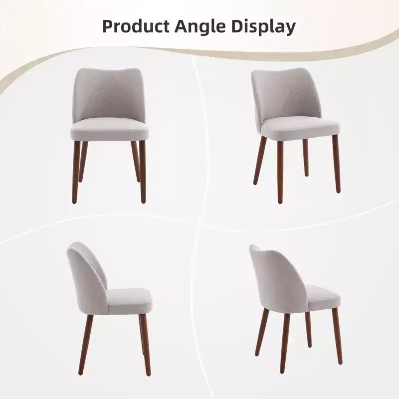 COZONY Lot de 2 chaises de salle à manger en lin, chaises d'appoint rembourrées en tissu avec dossier ailé, coussins épais et pieds en bois pour salle à manger, salon