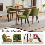 COZONY Lot de 2 chaises de salle à manger en lin, chaises d'appoint rembourrées en tissu avec dossier ailé, coussins épais et pieds en bois pour salle à manger, salon