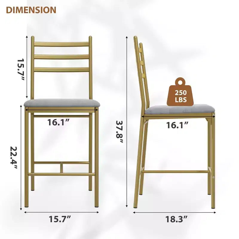 Lot de 2/4 tabourets de bar à hauteur de comptoir avec dossier, coussin épais et rembourrés pour îlot de cuisine, bar de comptoir