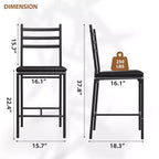 Lot de 2/4 tabourets de bar à hauteur de comptoir avec dossier, coussin épais et rembourrés pour îlot de cuisine, bar de comptoir
