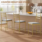 Lot de 2/4 tabourets de bar à hauteur de comptoir avec dossier, coussin épais et rembourrés pour îlot de cuisine, bar de comptoir