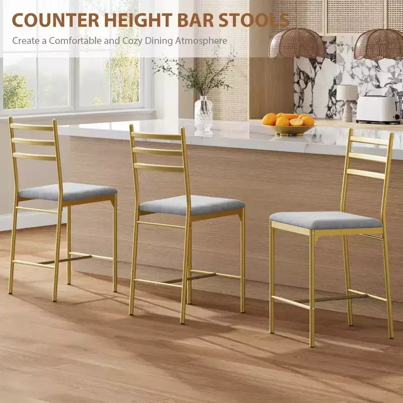 Lot de 2/4 tabourets de bar à hauteur de comptoir avec dossier, coussin épais et rembourrés pour îlot de cuisine, bar de comptoir