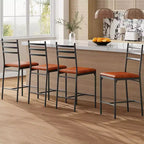 Lot de 2/4 tabourets de bar à hauteur de comptoir avec dossier, coussin épais et rembourrés pour îlot de cuisine, bar de comptoir