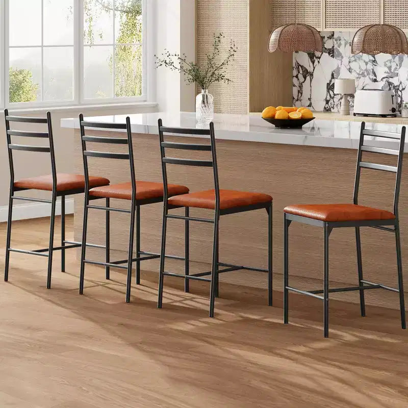 Lot de 2/4 tabourets de bar à hauteur de comptoir avec dossier, coussin épais et rembourrés pour îlot de cuisine, bar de comptoir