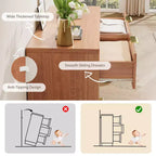 Commode à 6 tiroirs pour chambre à coucher, commode en bois de 120 cm de large avec poignées dorées, commode cannelée pour meuble TV, organisateur de rangement pour vêtements de chambre.