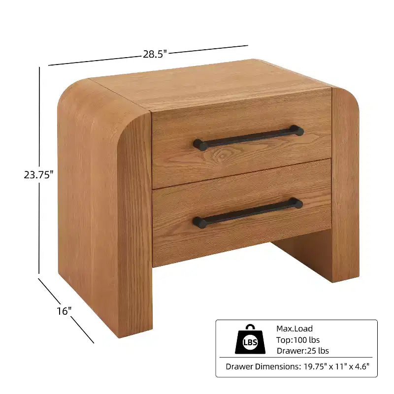 Table de chevet moderne Christopher Knight Home Arleston 28,50 avec 2 tiroirs