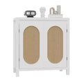 Modern Sideboard - Feature Rattan Storage Cabinet with Adjustable Shelves and Doors, Bohemian Style Small Console Cabinet