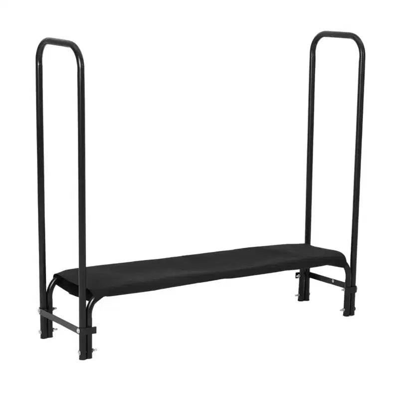 Support de bûches de 2,4 m pour l'extérieur et l'intérieur, Organisateur de bois de chauffage robuste avec housse résistante aux intempéries, Rangement en treillis d'acier pour cheminée, patio