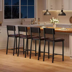 Lot de 4 tabourets de bar TruAIR – Tabourets de hauteur comptoir avec dossier et pieds en métal pour îlot de cuisine/bar