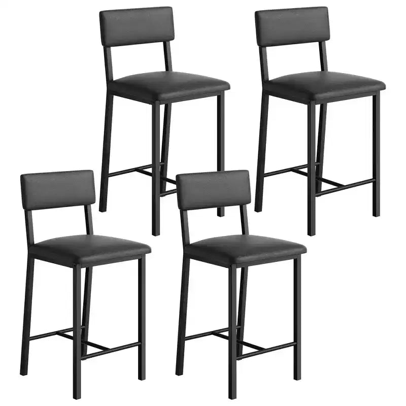 Lot de 4 tabourets de bar TruAIR – Tabourets de hauteur comptoir avec dossier et pieds en métal pour îlot de cuisine/bar