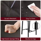 Lot de 4 tabourets de bar TruAIR – Tabourets de hauteur comptoir avec dossier et pieds en métal pour îlot de cuisine/bar