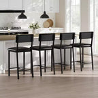 Lot de 4 tabourets de bar TruAIR – Tabourets de hauteur comptoir avec dossier et pieds en métal pour îlot de cuisine/bar