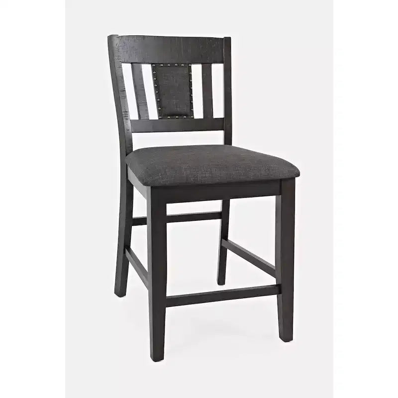 Jofran, tabouret de bar à dossier à lattes rembourré avec garniture cloutée (lot de 2)
