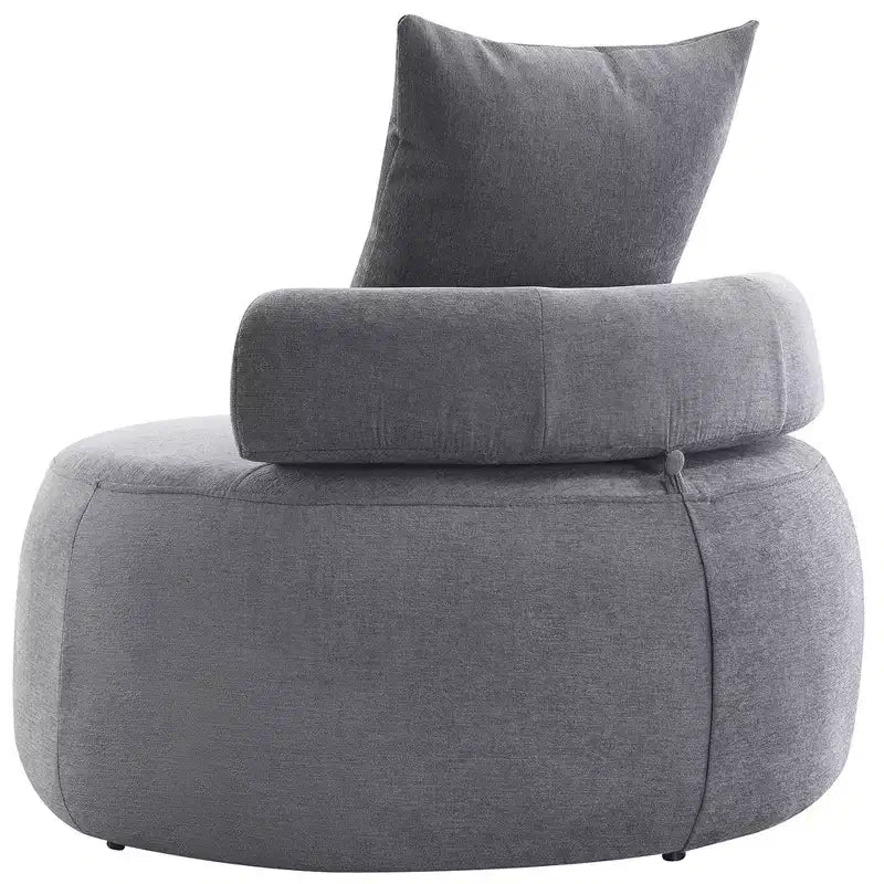 Fauteuil rond moderne 32, canapé-lit rembourré simple, fauteuil poire en chenille avec oreillers pour salon, chambre, appartement, lecture