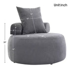 Fauteuil rond moderne 32, canapé-lit rembourré simple, fauteuil poire en chenille avec oreillers pour salon, chambre, appartement, lecture