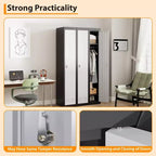 Casier métallique à 1 porte de 180 cm, Armoire de rangement fine en acier avec tringle et étagère pour Bureau, École, Salle de sport