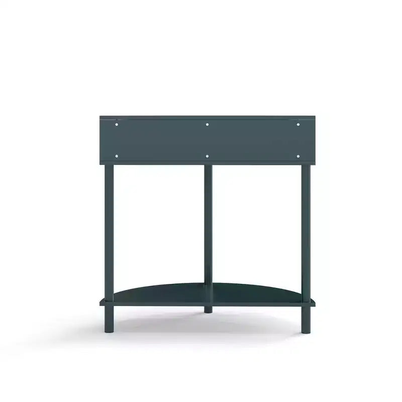 Table d'appoint semi-circulaire élégante Zeus & Ruta avec 2 armoires en rotin et étagère inférieure pour salon, chambre, couloir