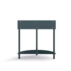 Table d'appoint semi-circulaire élégante Zeus & Ruta avec 2 armoires en rotin et étagère inférieure pour salon, chambre, couloir