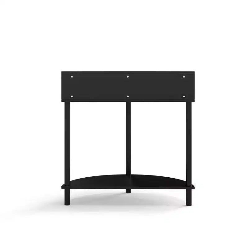 Table d'appoint semi-circulaire élégante Zeus & Ruta avec 2 armoires en rotin et étagère inférieure pour salon, chambre, couloir